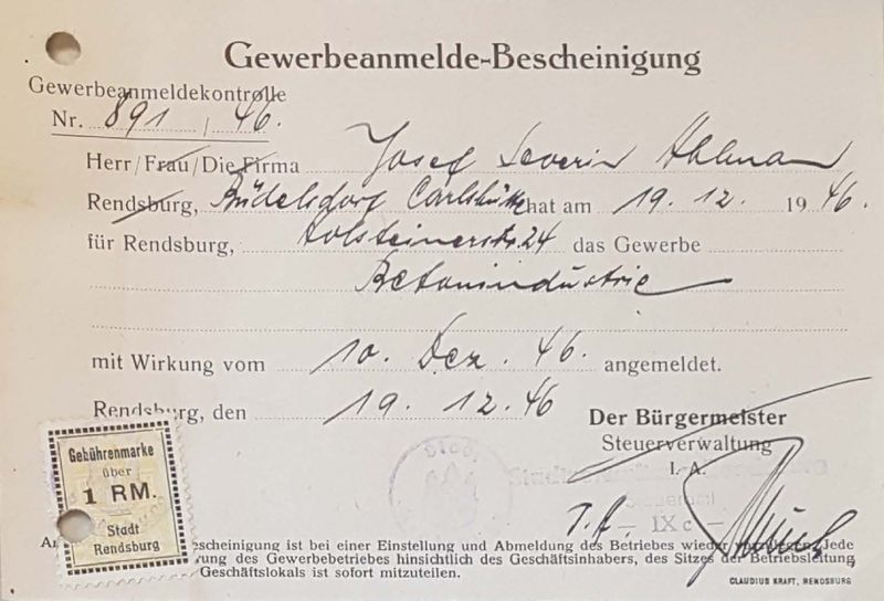Datei:Behörde Gewerbeanmelde-Bescheinigung 1946.jpg