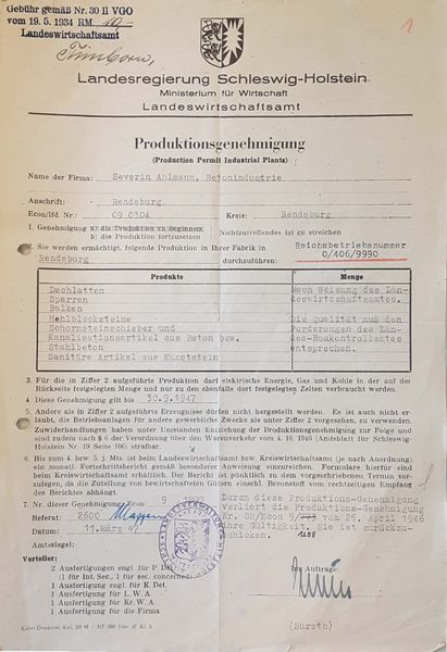 Datei:Behörde erneuerte Produktionsgenehmigung März1947.jpg
